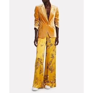 L'agence Velvet Chamberlain Blazer Jacket Size 4 Gold #1N403